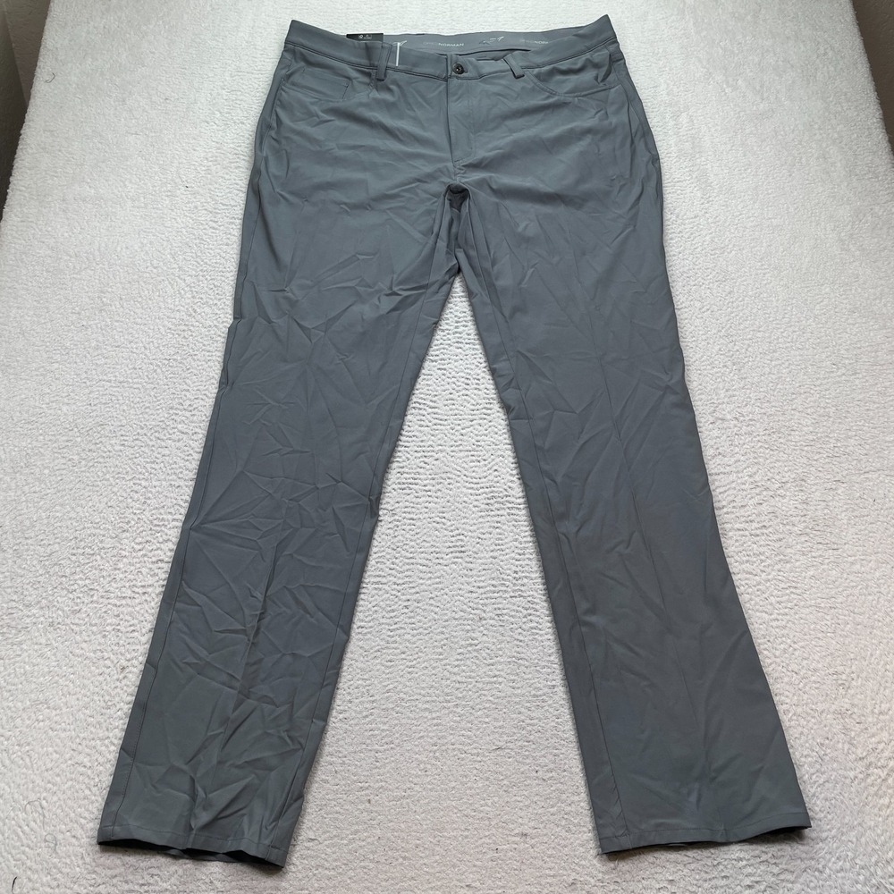 Greg Norman ML75 Microlux Golf Pants 38 x 34 Slacks Scotch Guard Play Dry Gray